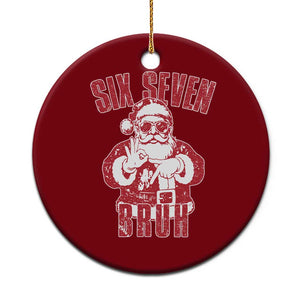 Six Seven Bruh Funny Christmas Ceramic Ornament Santa 67 Meme Teens Boys Kids Xmas Pajamas TS10 1pc Red Print Your Wear
