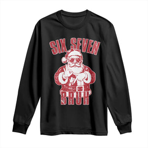 Six Seven Bruh Funny Christmas Long Sleeve Shirt Santa 67 Meme Teens Boys Kids Xmas Pajamas TS10 Black Print Your Wear