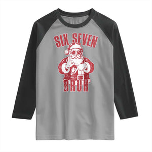 Six Seven Bruh Funny Christmas Raglan Shirt Santa 67 Meme Teens Boys Kids Xmas Pajamas TS10 Sport Gray Black Print Your Wear