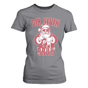 Six Seven Bruh Funny Christmas T Shirt For Women Santa 67 Meme Teens Boys Kids Xmas Pajamas TS10 Charcoal Print Your Wear