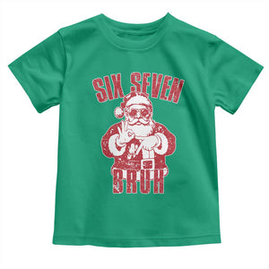 Six Seven Bruh Funny Christmas Toddler T Shirt Santa 67 Meme Teens Boys Kids Xmas Pajamas TS10 Irish Green Print Your Wear