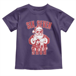 Six Seven Bruh Funny Christmas Toddler T Shirt Santa 67 Meme Teens Boys Kids Xmas Pajamas TS10 Purple Print Your Wear