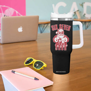 Six Seven Bruh Funny Christmas Tumbler With Handle Santa 67 Meme Teens Boys Kids Xmas Pajamas TS10 Print Your Wear