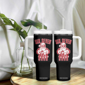 Six Seven Bruh Funny Christmas Tumbler With Handle Santa 67 Meme Teens Boys Kids Xmas Pajamas TS10 Print Your Wear