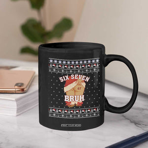 Funny Six Seven 6 7 Meme Ugly Christmas Coffee Mug Santa 67 Meme Xmas Pajamas TS10 Print Your Wear