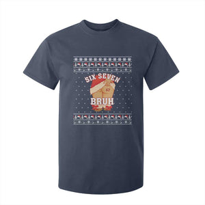 Funny Six Seven 6 7 Meme Ugly Christmas T Shirt For Kid Santa 67 Meme Xmas Pajamas TS10 Navy Print Your Wear