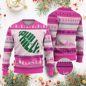 Philly Game Day Ugly Christmas Sweater Football Team Retro Sports Fan TS10 Hot Pink Print Your Wear