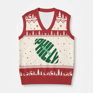 Philly Game Day V-Neck Knit Sweater Vest Football Team Retro Sports Fan TS10 Beige Red Print Your Wear