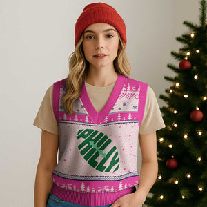 Philly Game Day V-Neck Knit Sweater Vest Football Team Retro Sports Fan TS10 Hot Pink Print Your Wear