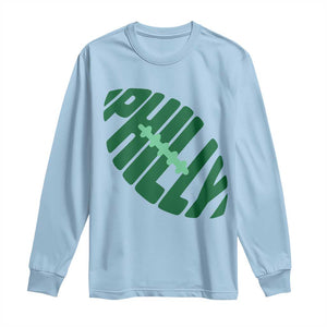 Philly Game Day Long Sleeve Shirt Football Team Retro Sports Fan TS10 Light Blue Print Your Wear