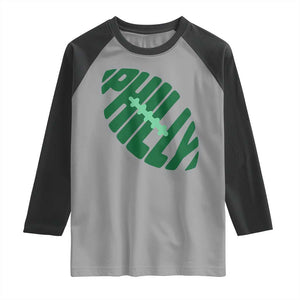 Philly Game Day Raglan Shirt Football Team Retro Sports Fan TS10 Sport Gray Black Print Your Wear