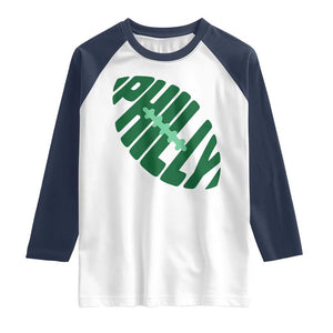 Philly Game Day Raglan Shirt Football Team Retro Sports Fan TS10 White Navy Print Your Wear