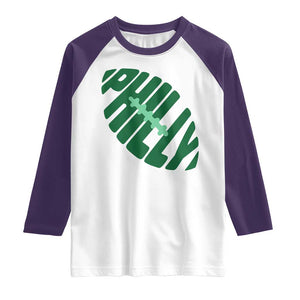 Philly Game Day Raglan Shirt Football Team Retro Sports Fan TS10 White Purple Print Your Wear