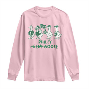 Philly Goose Long Sleeve Shirt Funny Philadelphia Football Fan Gear Silly Gooses TS10 Light Pink Print Your Wear