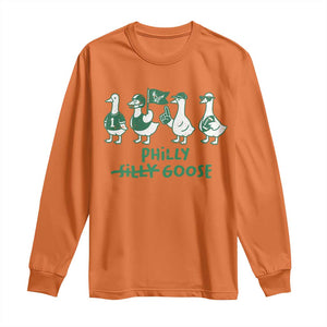 Philly Goose Long Sleeve Shirt Funny Philadelphia Football Fan Gear Silly Gooses TS10 Orange Print Your Wear