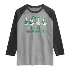 Philly Goose Raglan Shirt Funny PFE Football Fan Gear Silly Gooses TS10 Sport Gray Black Print Your Wear