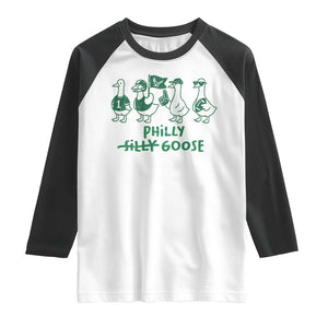 Philly Goose Raglan Shirt Funny Philadelphia Football Fan Gear Silly Gooses TS10 White Black Print Your Wear