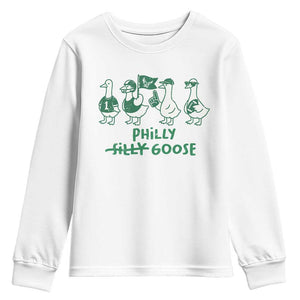 Philly Goose Youth Sweatshirt Funny Philadelphia Football Fan Gear Silly Gooses TS10 White Print Your Wear