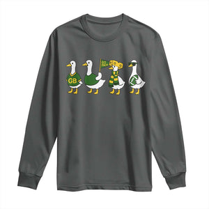 Vintage GB Goose Long Sleeve Shirt Funny Silly Gooses Football TS10 Dark Heather Print Your Wear