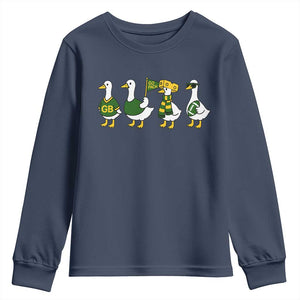 Vintage Green Bay Goose Youth Sweatshirt Funny Silly Gooses Football TS10 Navy Print Your Wear
