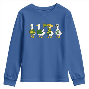 Vintage Green Bay Goose Youth Sweatshirt Funny Silly Gooses Football TS10 Royal Blue Print Your Wear