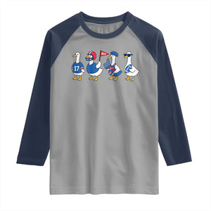 BFB Goose Raglan Shirt Funny BFB Sports Fan Silly Gooses TS10 Sport Gray Navy Print Your Wear