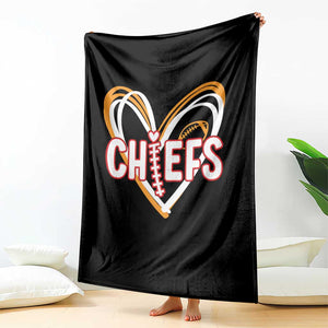 KC Game Day Throw Blanket Retro Sports Fan Football Team Heart Graphic TS10 Print Your Wear