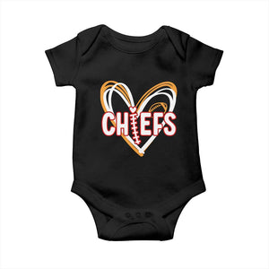KC Game Day Baby Onesie Retro Sports Fan Football Team Heart Graphic TS10 Black Print Your Wear