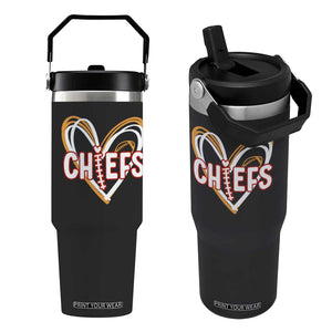 KC Game Day Flip Straw Tumbler Retro Sports Fan Football Team Heart Graphic TS10 One Size: 30 oz Black Print Your Wear