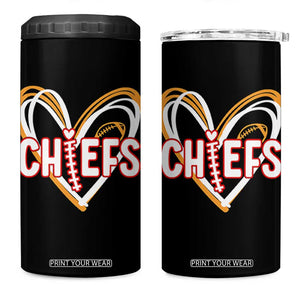 KC Game Day 4 in 1 Can Cooler Tumbler Retro Sports Fan Football Team Heart Graphic TS10 One Size: 16 oz Black Print Your Wear