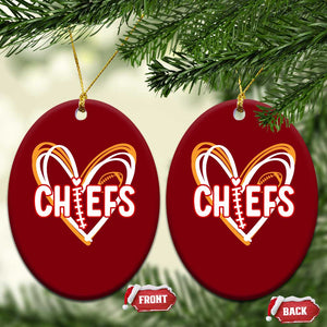 KC Game Day Ceramic Ornament Retro Sports Fan Football Team Heart Graphic TS10 Print Your Wear