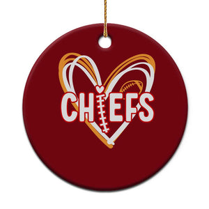 KC Game Day Ceramic Ornament Retro Sports Fan Football Team Heart Graphic TS10 1pc Red Print Your Wear