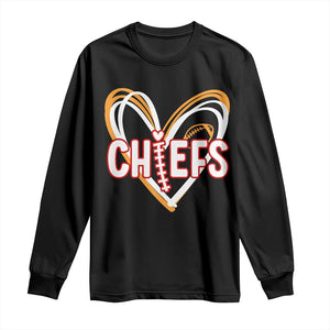 KC Game Day Long Sleeve Shirt Retro Sports Fan Football Team Heart Graphic TS10 Black Print Your Wear