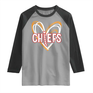 KC Game Day Raglan Shirt Retro Sports Fan Football Team Heart Graphic TS10 Sport Gray Black Print Your Wear