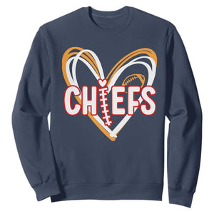 KC Game Day Sweatshirt Retro Sports Fan Football Team Heart Graphic TS10 Navy Print Your Wear