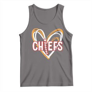 KC Game Day Tank Top Retro Sports Fan Football Team Heart Graphic TS10 Deep Heather Print Your Wear