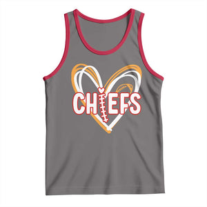 KC Game Day Tank Top Retro Sports Fan Football Team Heart Graphic TS10 Deep Heather Red Print Your Wear