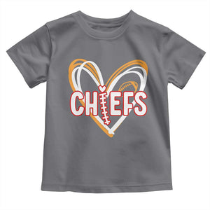 KC Game Day Toddler T Shirt Retro Sports Fan Football Team Heart Graphic TS10 Charcoal Print Your Wear