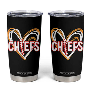 KC Game Day Tumbler Cup Retro Sports Fan Football Team Heart Graphic TS10 Black Print Your Wear