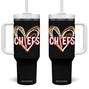 KC Game Day Tumbler With Handle Retro Sports Fan Football Team Heart Graphic TS10 One Size: 40 oz Black Print Your Wear