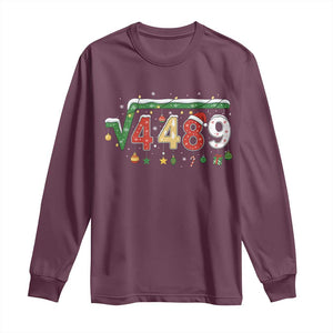 Math 67 Meme Funny Six Seven Funny Christmas Long Sleeve Shirt Funny Math Teacher Teen Slang Boys Kids Xmas Pajamas TS10 Maroon Print Your Wear
