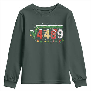 Math 67 Meme Funny Six Seven Funny Christmas Youth Sweatshirt Funny Math Teacher Teen Slang Boys Kids Xmas Pajamas TS10 Dark Forest Green Print Your Wear