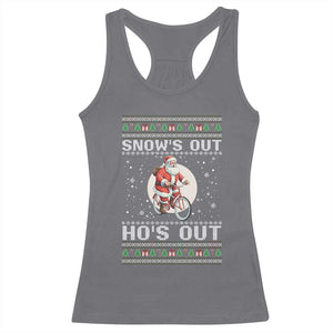 Funny Santa Christmas Racerback Tank Top Snows Out Hos Out Ugly Xmas TS10 Charcoal Print Your Wear