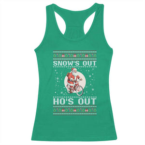 Funny Santa Christmas Racerback Tank Top Snows Out Hos Out Ugly Xmas TS10 Irish Green Print Your Wear