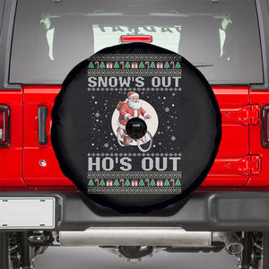 Funny Santa Christmas Spare Tire Cover Snows Out Hos Out Ugly Xmas TS10 Black Print Your Wear