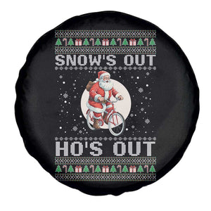 Funny Santa Christmas Spare Tire Cover Snows Out Hos Out Ugly Xmas TS10 Print Your Wear