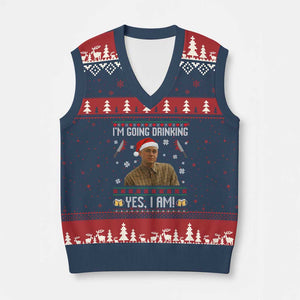 Charlie Hunnam Ed Gein Ugly Xmas V-Neck Knit Sweater Vest Monster Movie I'm Going Drinking TS10 Navy Red Print Your Wear