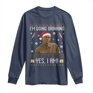 Charlie Hunnam Ed Gein Ugly Christmas Long Sleeve Shirt Monster Movie I'm Going Drinking TS10 Navy Print Your Wear