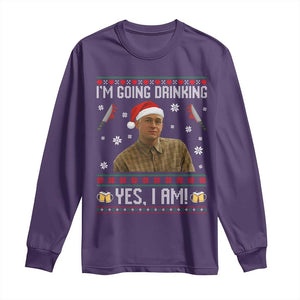 Charlie Hunnam Ed Gein Ugly Christmas Long Sleeve Shirt Monster Movie I'm Going Drinking TS10 Purple Print Your Wear