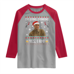 Charlie Hunnam Ed Gein Ugly Christmas Raglan Shirt Monster Movie I'm Going Drinking TS10 Sport Gray Red Print Your Wear